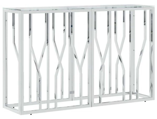 Modern Tálalóasztal - Rozsdamentes Acél és Üveg - 110x30x70 cm