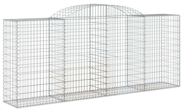 VidaXL 25 db íves horganyzott vas gabion kosár 300x50x120/140 cm