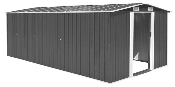 VidaXL antracitszürke fém kerti fészer 257 x 489 x 181 cm