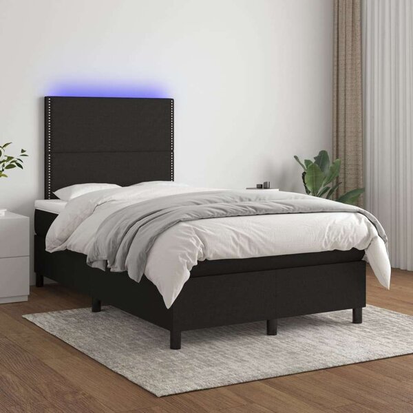 VidaXL LED-es Ágy - Fekete Szövet - 120x200 cm