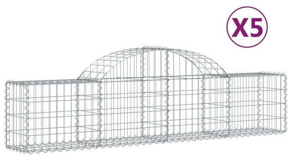5 db íves horganyzott vas gabion kosár 200x30x40/60 cm