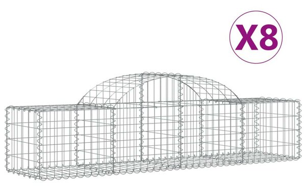 Gabion Kosár - Íves - 8 db - 200x50x40/60cm