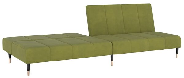 Kétszemélyes világoszöld bársony kanapéágy