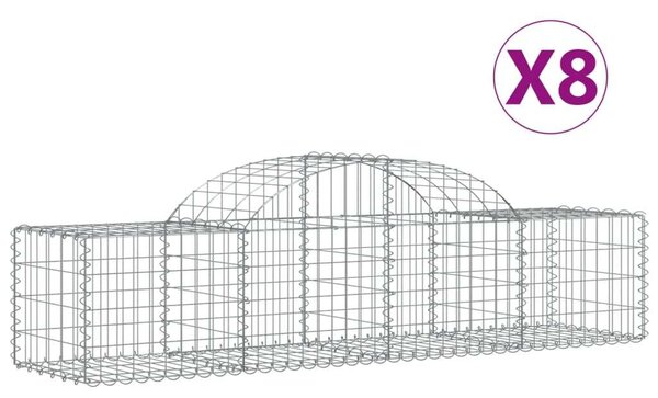 Gabion Kosár - Íves - 8 db - 200x50x40/60cm