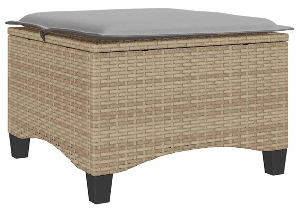 2 db bézs polirattan kerti székek párnákkal 55x55x36 cm