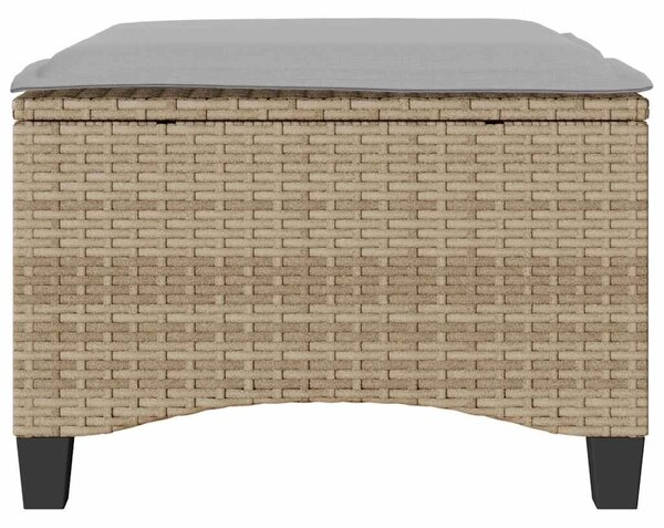 2 db bézs polirattan kerti székek párnákkal 55x55x36 cm