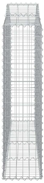 Íves horganyzott vas gabion kosár 200x30x120/140 cm