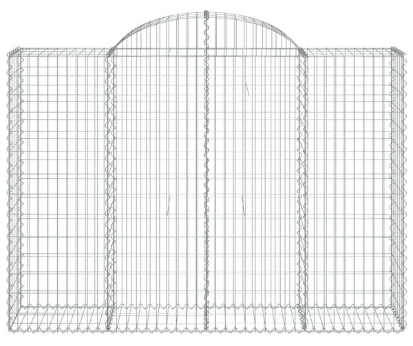 VidaXL 14 db íves horganyzott vas gabion kosár 200x50x140/160 cm