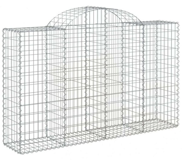 VidaXL 20 db íves horganyzott vas gabion kosár 200x50x120/140 cm