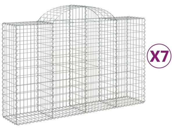 7 db íves horganyzott vas gabion kosár 200x50x120/140 cm