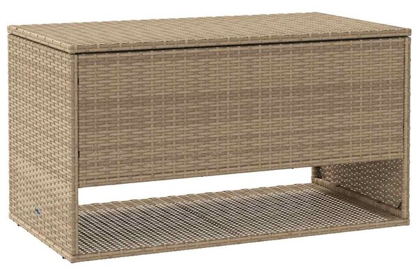 Bézs polyrattan kültéri párna doboz 100x55x55,5 cm