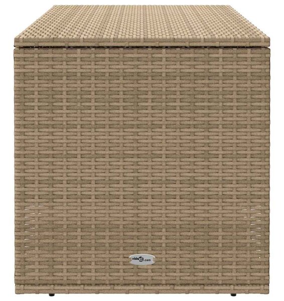 Bézs polyrattan kültéri párna doboz 100x55x55,5 cm