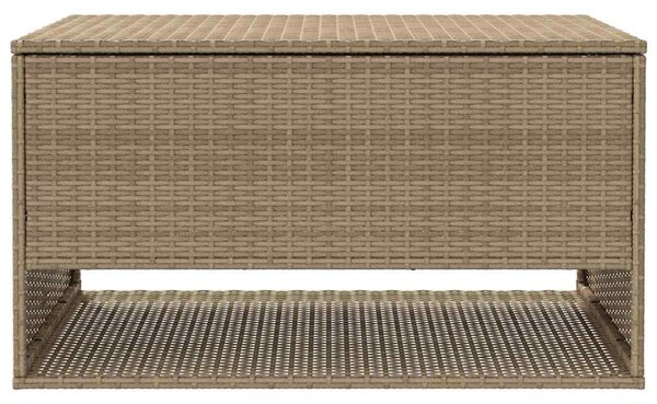 Bézs polyrattan kültéri párna doboz 100x55x55,5 cm