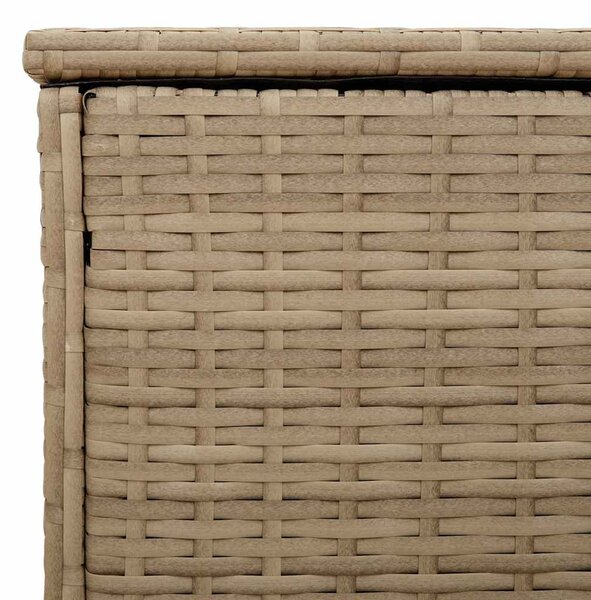 Bézs polyrattan kültéri párna doboz 100x55x55,5 cm