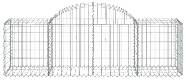 5 db íves horganyzott vas gabion kosár 200x50x60/80 cm