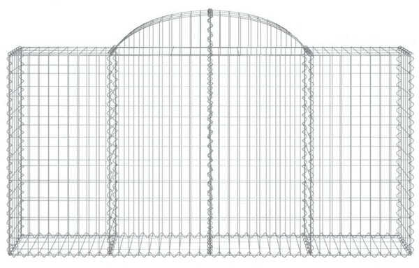 5 db íves horganyzott vas gabion kosár 200 x 50 x 100/120 cm