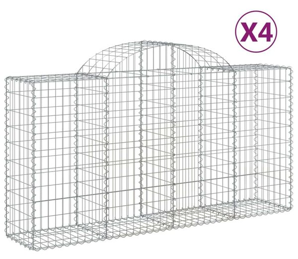4 db íves horganyzott vas gabion kosár 200 x 50 x 100/120 cm