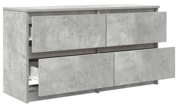 Betonszürke szerelt fa TV-szekrény 100x35x54 cm