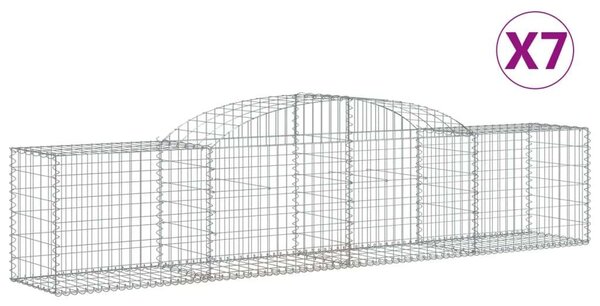 Gabion Kosár - 7 db - 300x50x60/80 cm - Horganyzott Vas