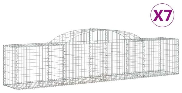 Gabion Kosár - 7 db - 300x50x60/80 cm - Horganyzott Vas
