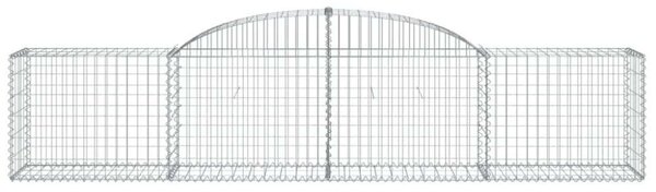 VidaXL 15 db íves horganyzott vas gabion kosár 300x50x60/80 cm