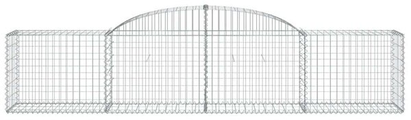 VidaXL 15 db íves horganyzott vas gabion kosár 300x50x60/80 cm