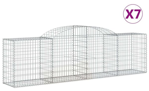 7 db íves horganyzott vas gabion kosár 300x50x80/100 cm