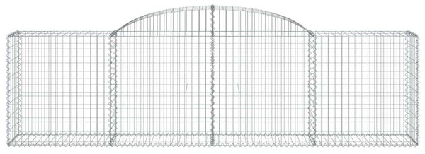 6 db íves horganyzott vas gabion kosár 300x50x80/100 cm
