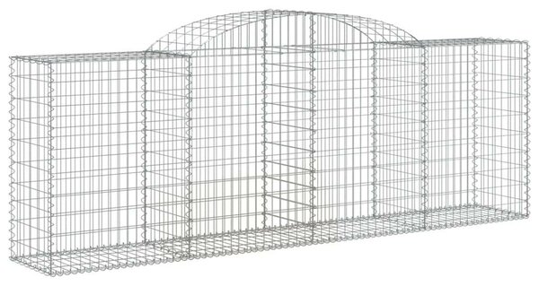 2 db íves horganyzott vas gabion kosár 300 x 50 x 100/120 cm