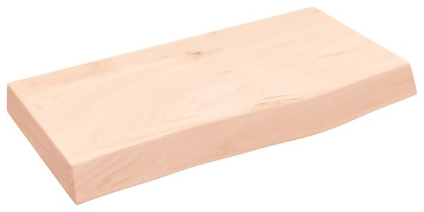 Kezeletlen tömör tölgyfa fali polc 60x30x(2-6) cm