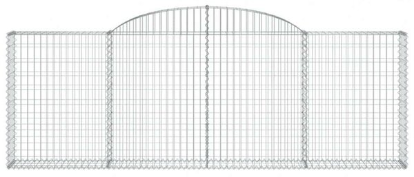 VidaXL 17 db íves horganyzott vas gabion kosár 300 x 30 x 100/120 cm