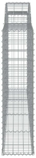 4 db íves horganyzott vas gabion kosár 300x30x120/140 cm