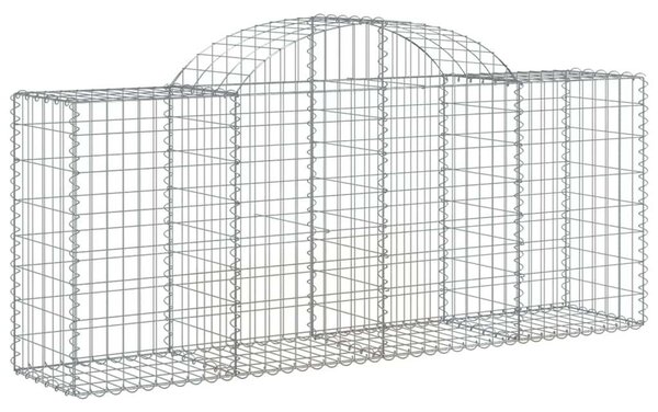 6 db íves horganyzott vas gabion kosár 200x50x80/100 cm