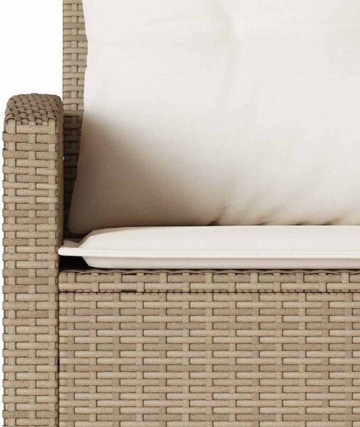 6 részes bézs polyrattan kerti ülőgarnitúra párnákkal L-alakú