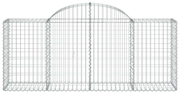 6 db íves horganyzott vas gabion kosár 200x50x80/100 cm