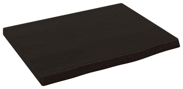 Sötétbarna kezelt tömör tölgyfa fali polc 40x30x2 cm
