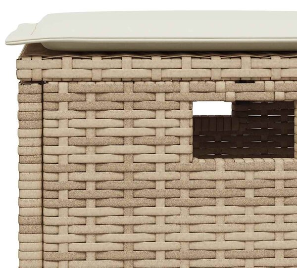 6 részes bézs polyrattan kerti ülőgarnitúra párnákkal L-alakú