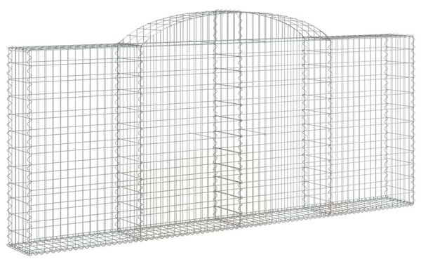 4 db íves horganyzott vas gabion kosár 300x30x120/140 cm