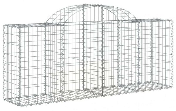 6 db íves horganyzott vas gabion kosár 200x50x80/100 cm