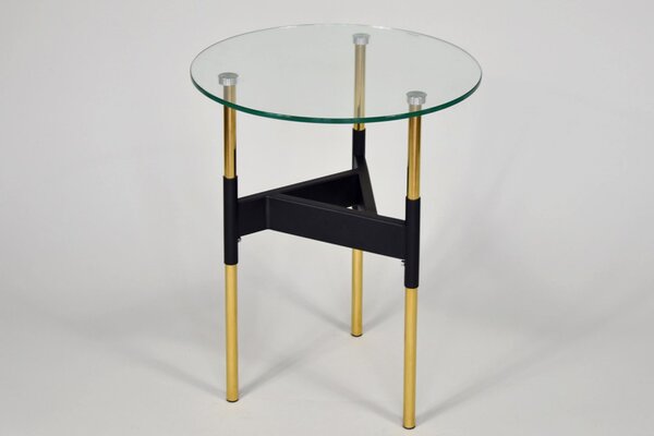 HERRA design lerakóasztal - fekete/arany