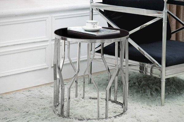 SISSY design konzolasztal - fekete/ezüst