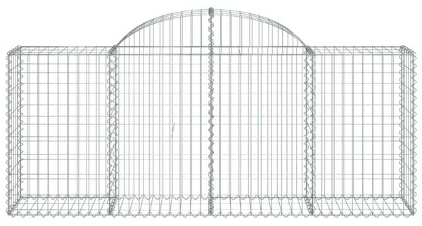 VidaXL 13 db íves horganyzott vas gabion kosár 200x50x80/100 cm