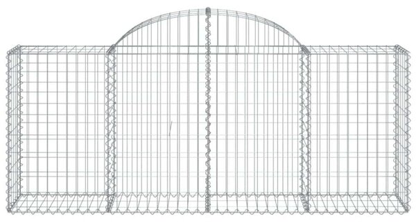 6 db íves horganyzott vas gabion kosár 200x50x80/100 cm