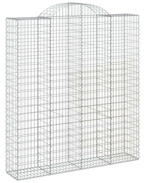 VidaXL 5 db íves horganyzott vas gabion kosár 200x50x220/240 cm