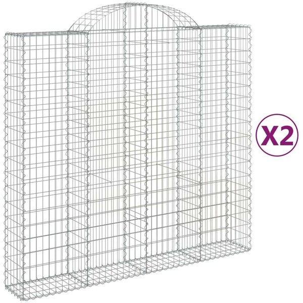 2 db íves horganyzott vas gabion kosár 200x50x180/200 cm