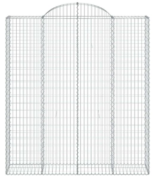 VidaXL 5 db íves horganyzott vas gabion kosár 200x50x220/240 cm