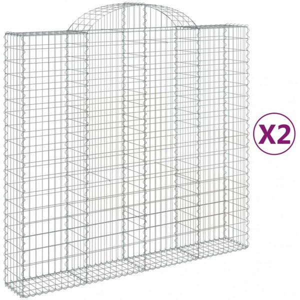 2 db íves horganyzott vas gabion kosár 200x50x180/200 cm