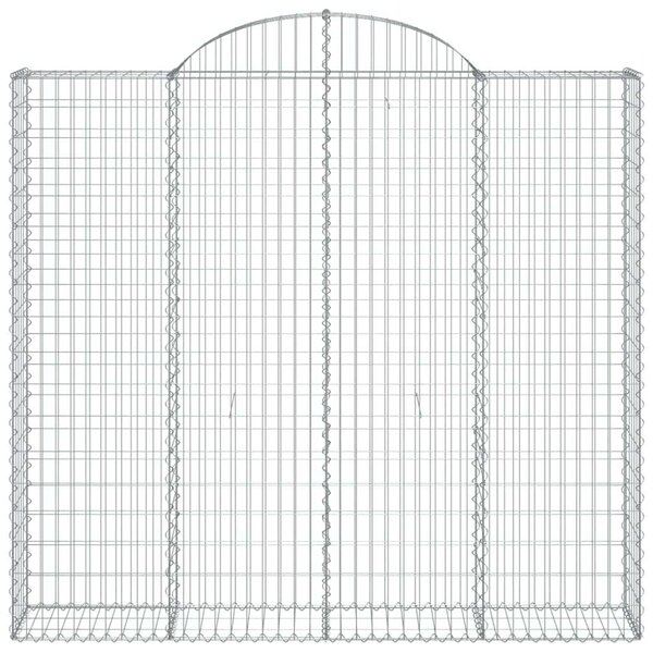 2 db íves horganyzott vas gabion kosár 200x50x180/200 cm