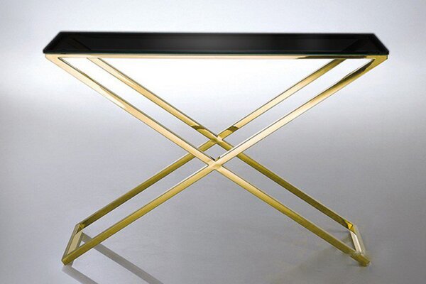 GISELLE üveg konzolasztal - arany- 120cm