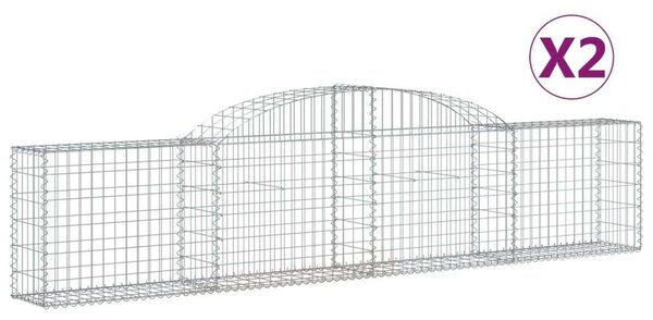 Gabion Kosár - Íves Kertfal - 2 db - 300x30x60/80cm